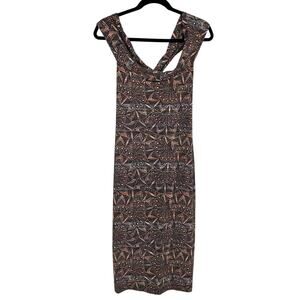 Anthropologie Daily Practice Women’s XL Maxi Dress Geometric Criss Cross Bust